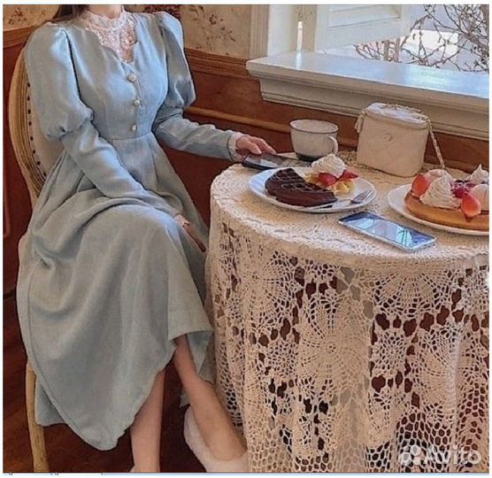 Скатерть ажурная ручной работы и Стриша из льна