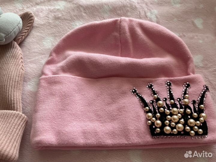 Шапочки и чепчи на девочку от 0 до 6 мес