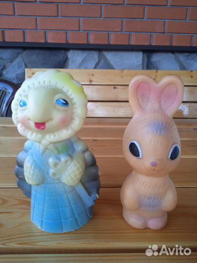 Игрушки СССР, черепаха,заяц