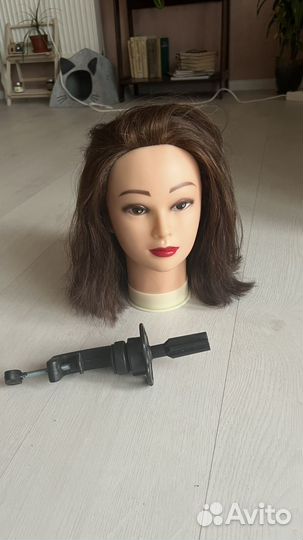 Манекен голова для причесок натуральные волосы