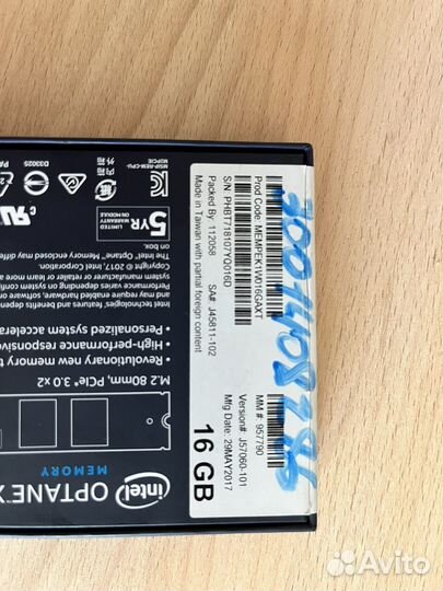 SSD диск Intel Optane 16Gb mempek1W016gaxt