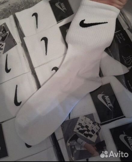Носки nike высокие белые