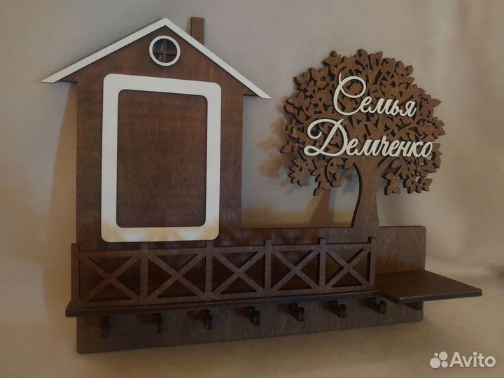 Ключница настенная с рамкой под фото