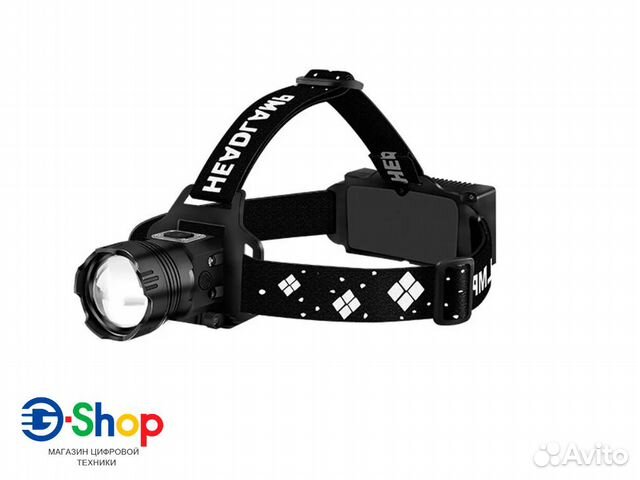 Налобный фонарь на чипе XHP 90.2 встроенный аккум