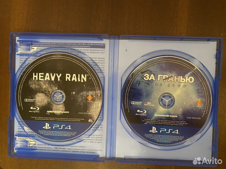 Heavy rain и Beyond: two souls ps4 диски