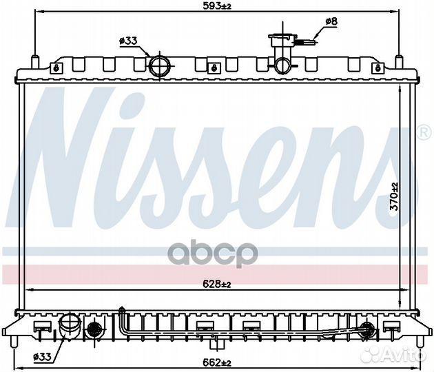Радиатор KIA RIO 1.4i-1.6i 05- 66687 Nissens