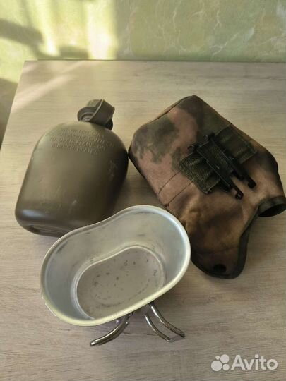 Фляжка с котелком в чехле