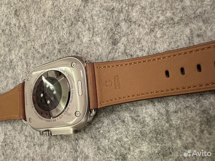 Оригинальный кожаный ремешок apple watch 44 49 mm