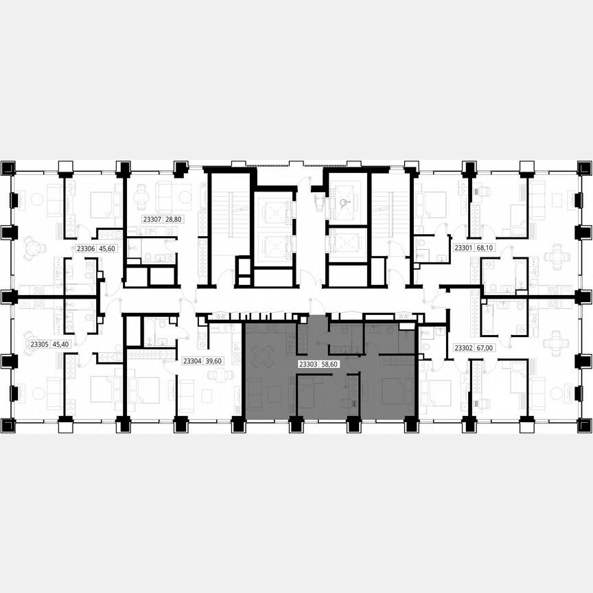 2-к. квартира, 58,6 м², 33/36 эт.