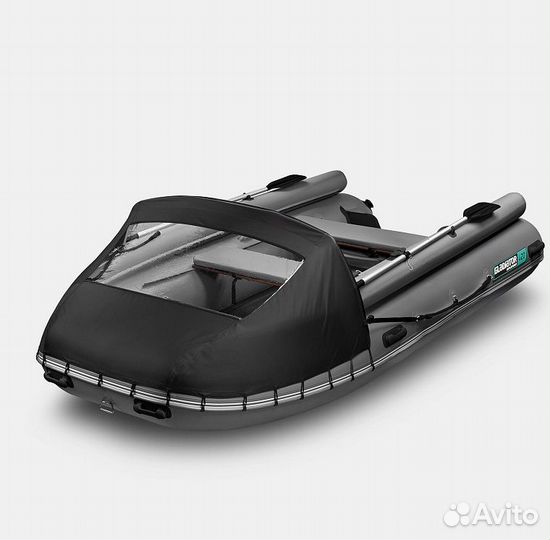 Надувная лодка gladiator E380X темносерая