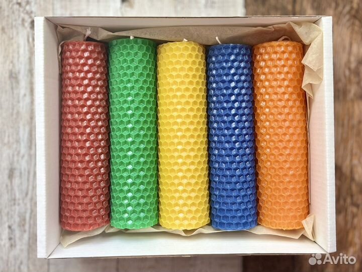 Свечи из пчелиной вощины. Набор
