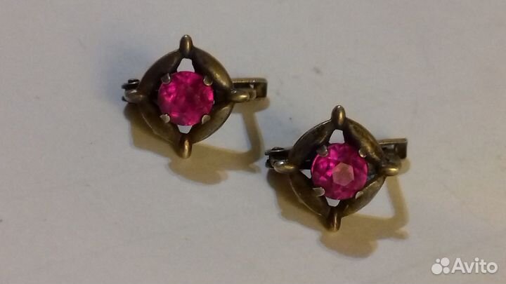 Серьги, маленькие серебро 925(звезда) СССР