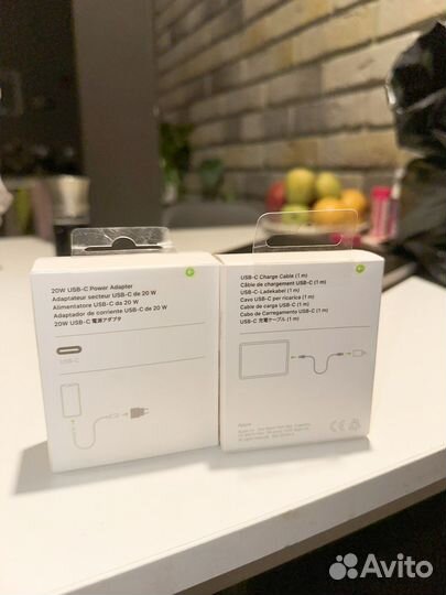 Зарядка USB C адаптер+кабель apple original