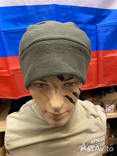Шапки Флис Цвета олива и мох