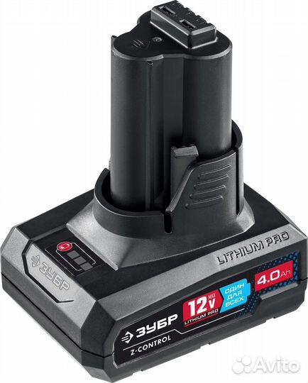 Зубр 12 В, 4.0 Ач, аккумулятор тип Т7, Профессиона