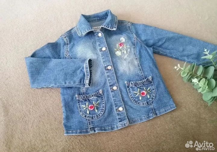 Джинсовая куртка для девочки 110 116