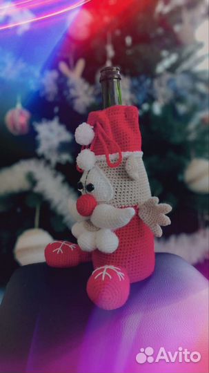 Чехол на бутылку шампанского новогодний