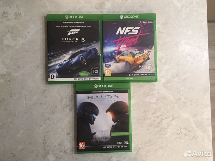 Xbox One диски halo nfs heat