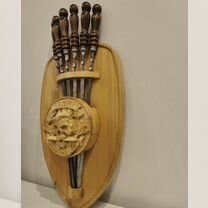 Набор шампуров в навесной подставке. вдв