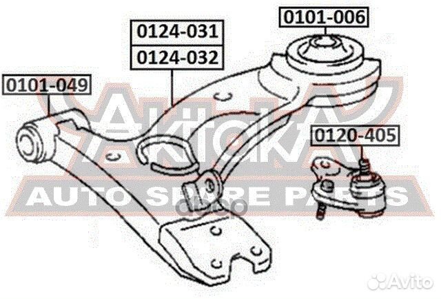 Рычаг подвески перед лев 0124032 asva