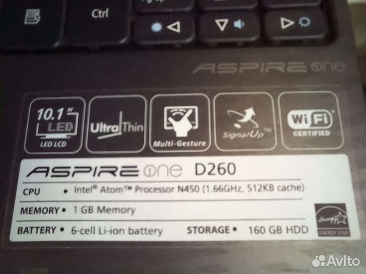 Acer aspire one d260 нетбук windows XP