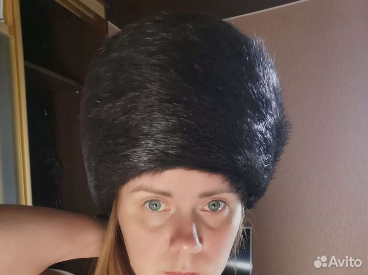Шапка меховая нутрия чёрная Рот фронт