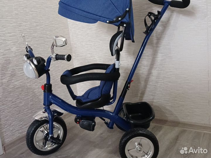 Детский трехколесный велосипед с ручкой новый