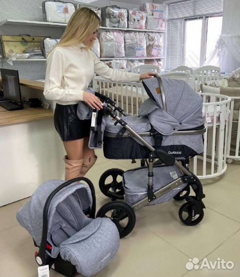 Коляска Новая 3в1 всесезонная (Стильная)