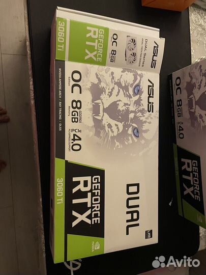 Видеокарта rtx 3060ti 8gb asus белая