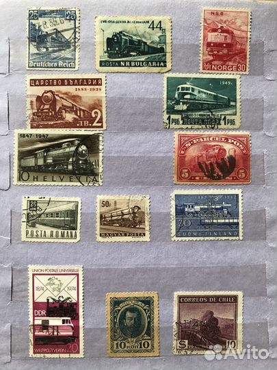 Почтовые марки паровозы железная дорога