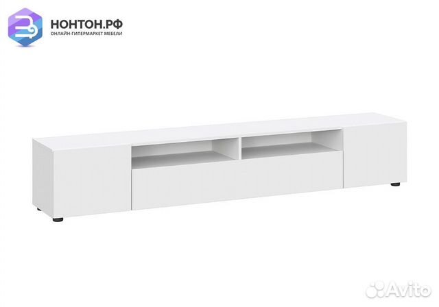 Тумба для тв Грейс белая текстурная