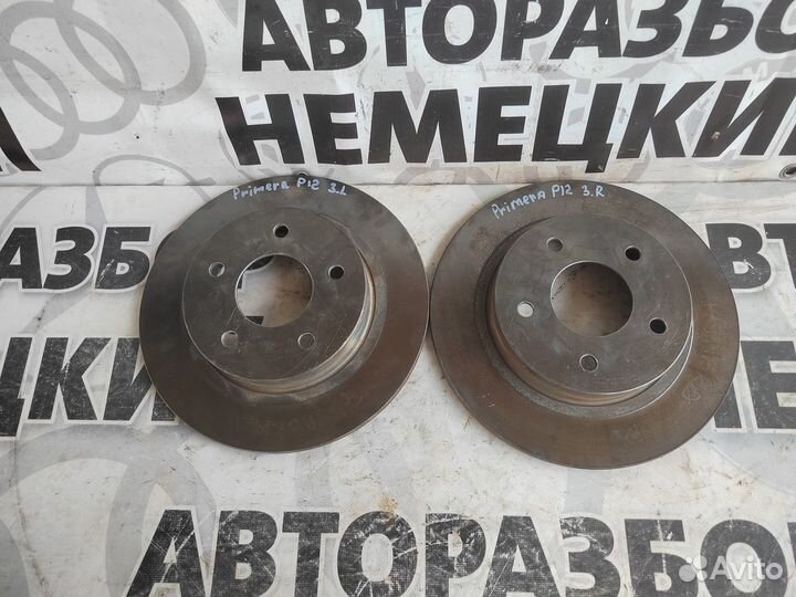 Диск тормозной задний Nissan Primera P12