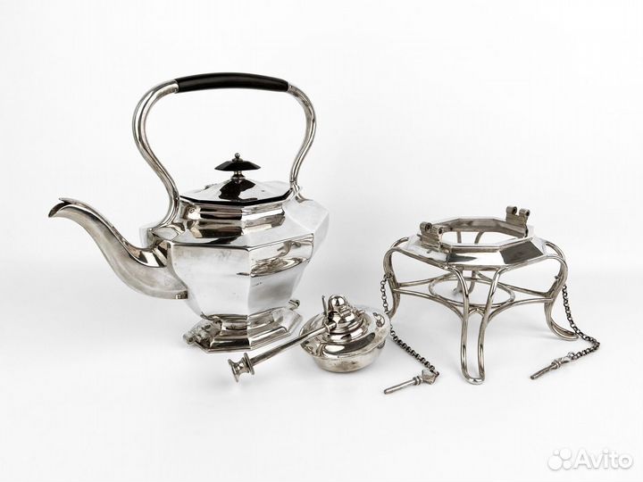 Антикварная бульотка, Англия, серебрение, 1900 год