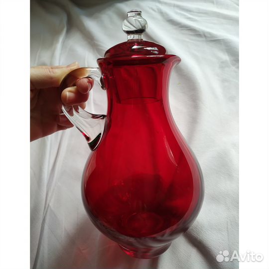 Кувшин лзхс рубиновое стекло
