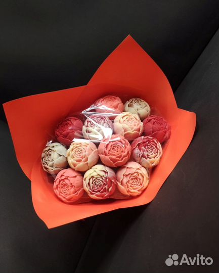 Пионы из Бельгийского Шоколада - 13 шт в Букете