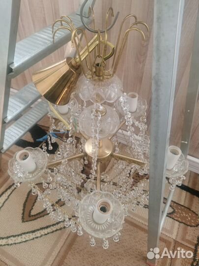 Люстра хрустальная чехословакия