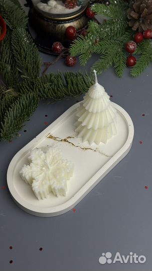 Новогодние свечи из соевого воска