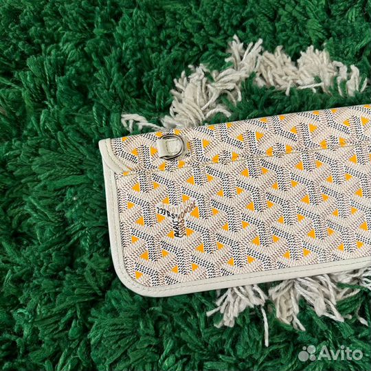 Лимитированный кошелек Goyard бело-желтый