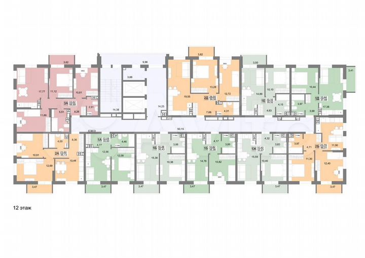 2-к. квартира, 59,6 м², 12/19 эт.
