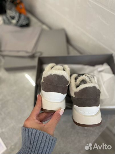 Кроссовки с мехом Brunello Cuccinelli