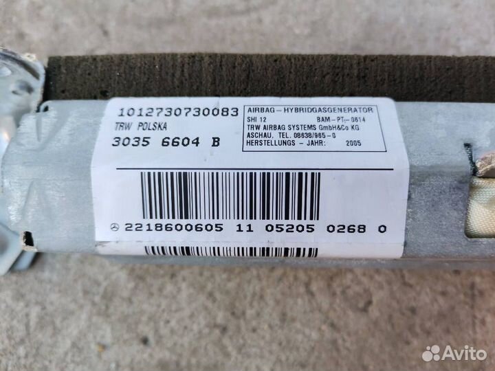 Подушка безопасности правая задняя A2218600605 Mer