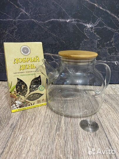 Стеклянный заварочный чайник