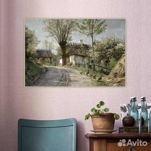 Картина маслом деревня купить в Москве