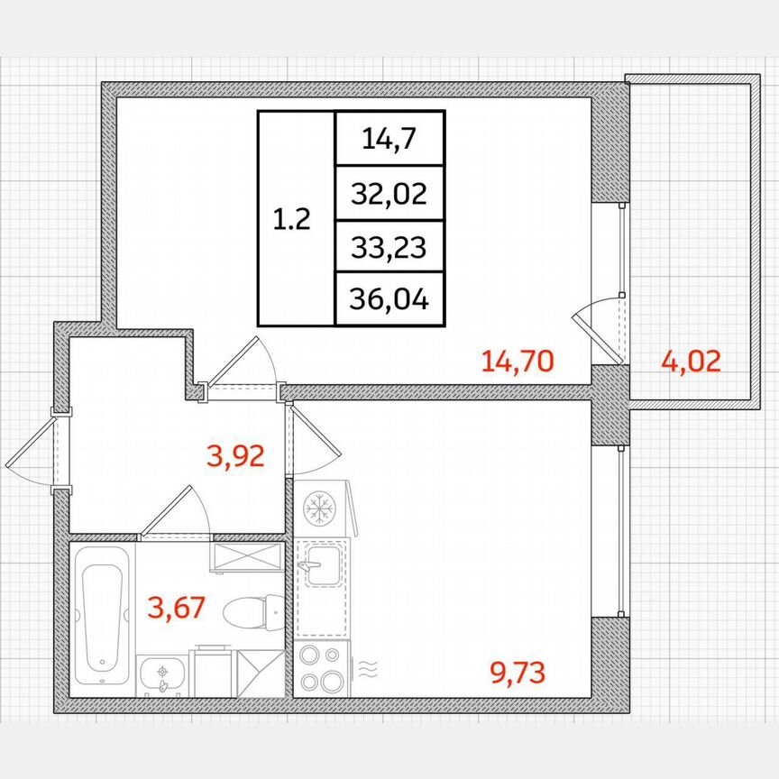 1-к. квартира, 32 м², 10/13 эт.