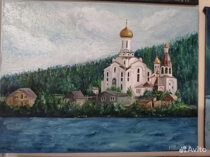 Магнит- картина, миниатюра маслом