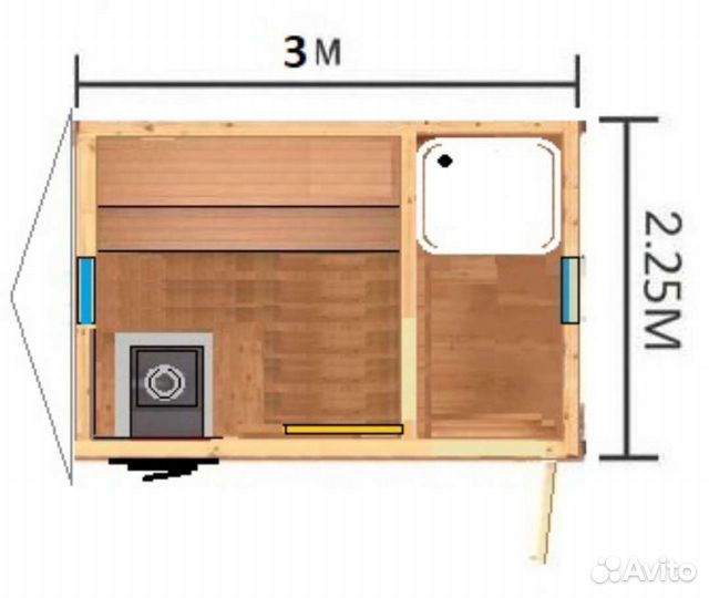Мобильная баня 3м