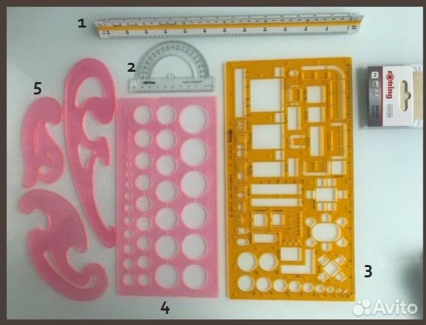 Логарифмическая линейка, набор для архитектора