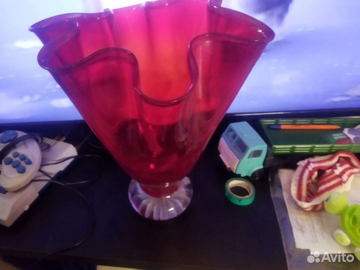Ваза цветное стекло чехия