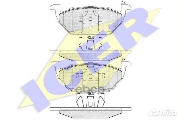 Колодки передние VW G4 98-00 без датчика/polo S