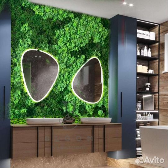 Панно мох ягель для офиса, в спальню, в ванную